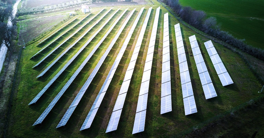 Solar PV plant in sunshine