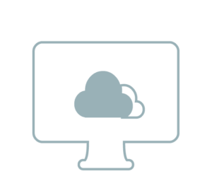 Computer icon with a cloud in the middle