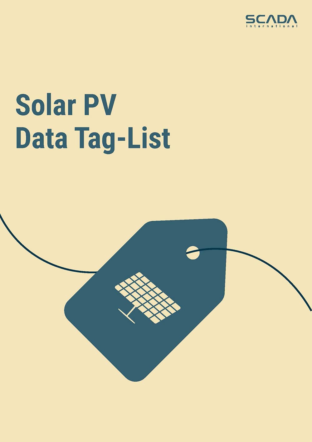 Graphic for the cover of the Solar PV Data Taglist with yellow background and a blue tag with a solar panel