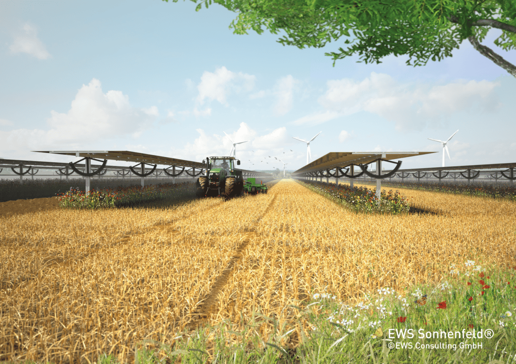 Agri-PV field with solar PV and agriculture fields