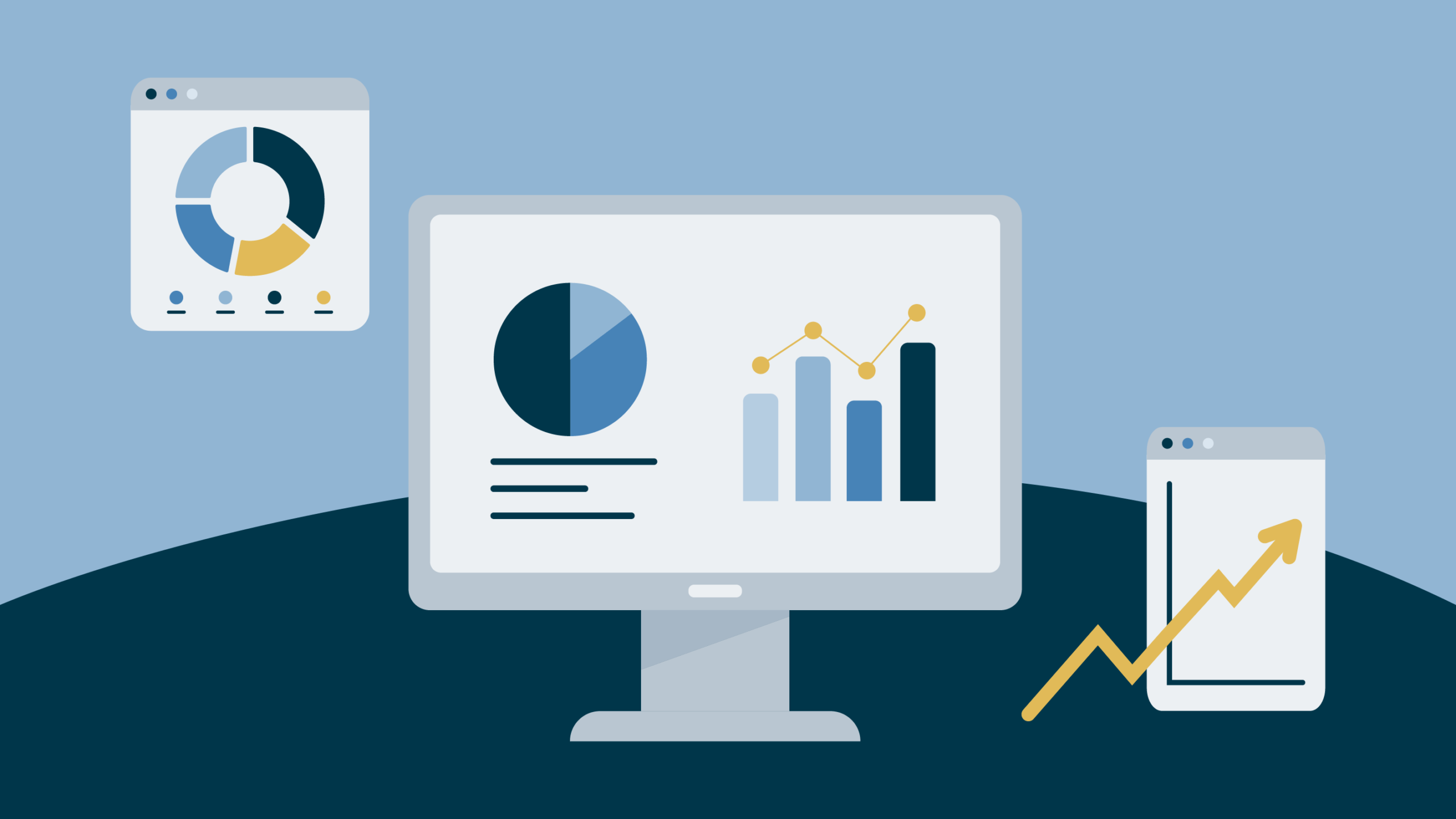 Forecasting tools shown in a graphic in a computer screen